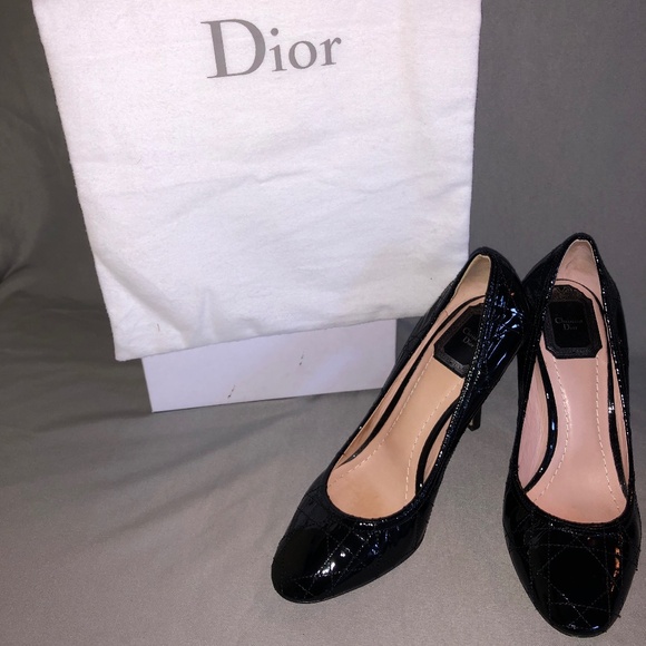 Christian Dior Black Snakeskin Cannage Pump